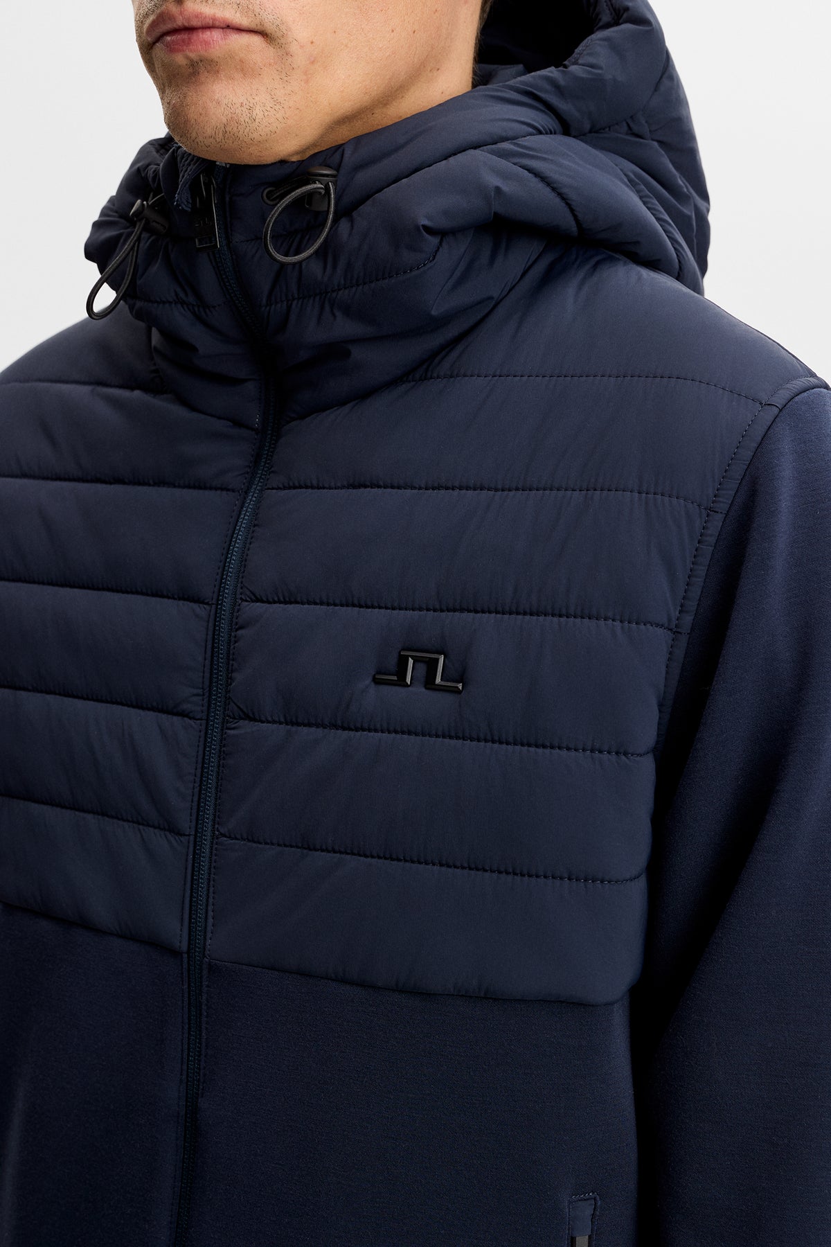 Gage Hybrid Hood Jacket in JL Navy by J.Lindeberg