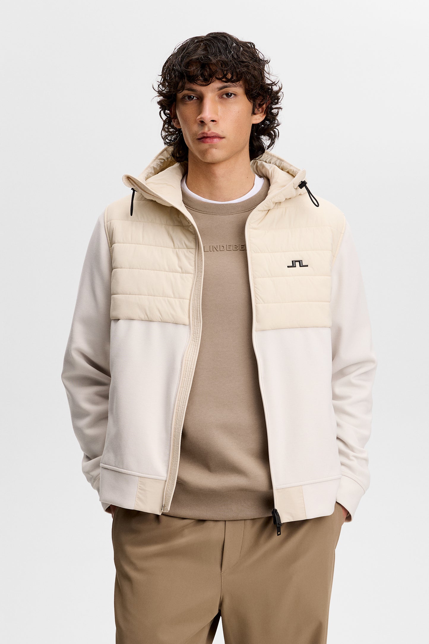 Gage Hybrid Hood Jacket in Moonbeam by J.Lindeberg