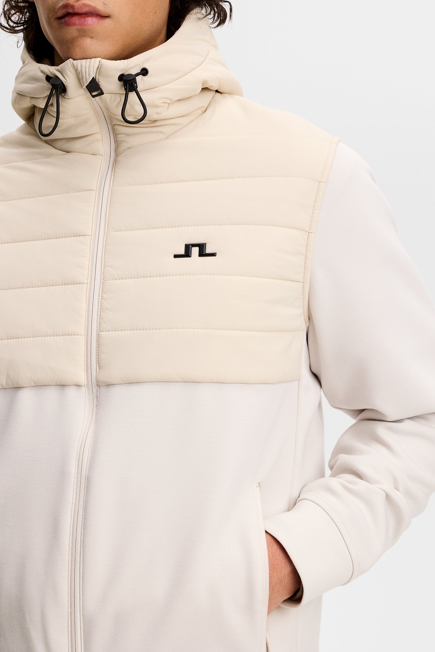 Gage Hybrid Hood Jacket in Moonbeam by J.Lindeberg