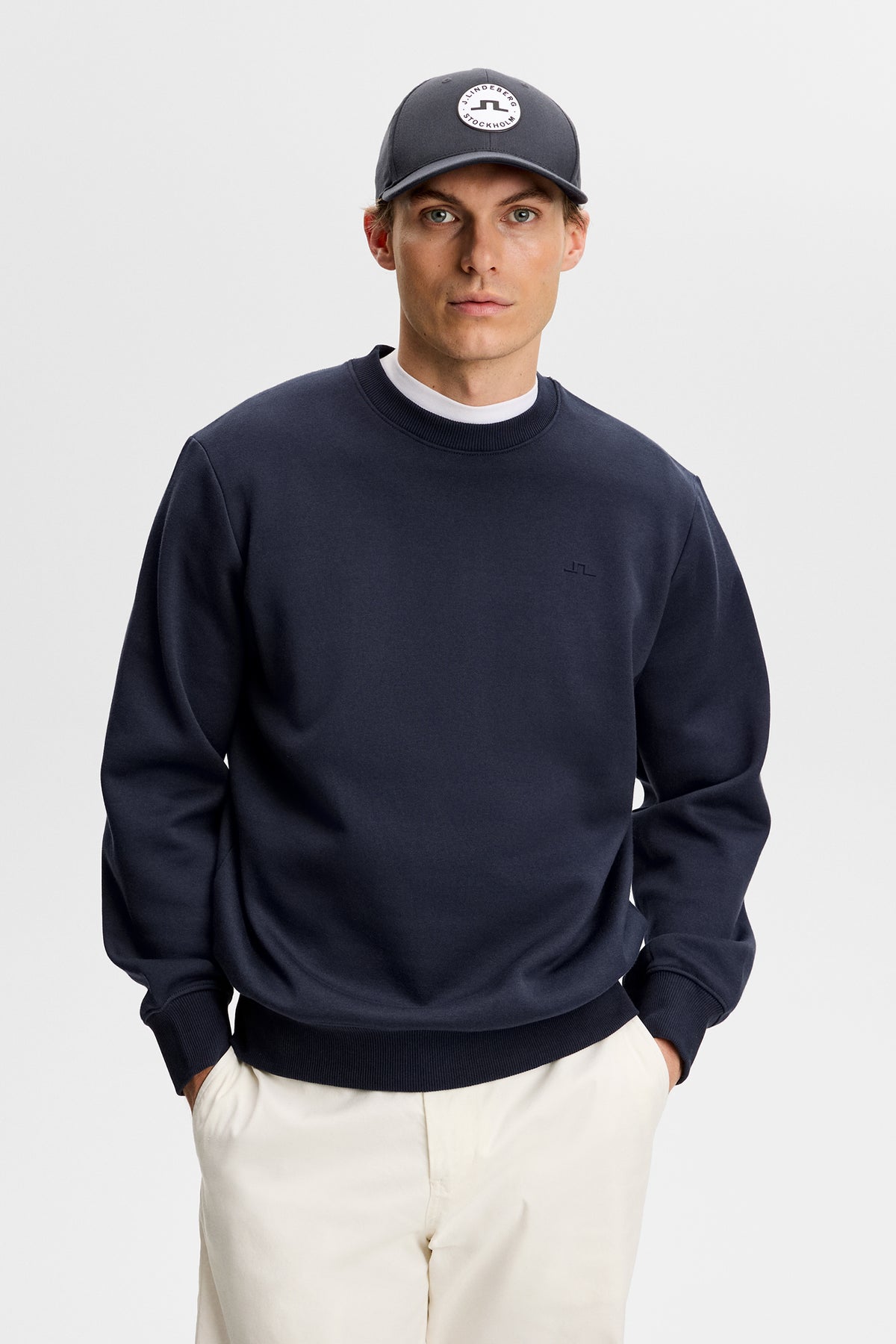 Alpha Crew Neck in JL Navy by J.Lindeberg