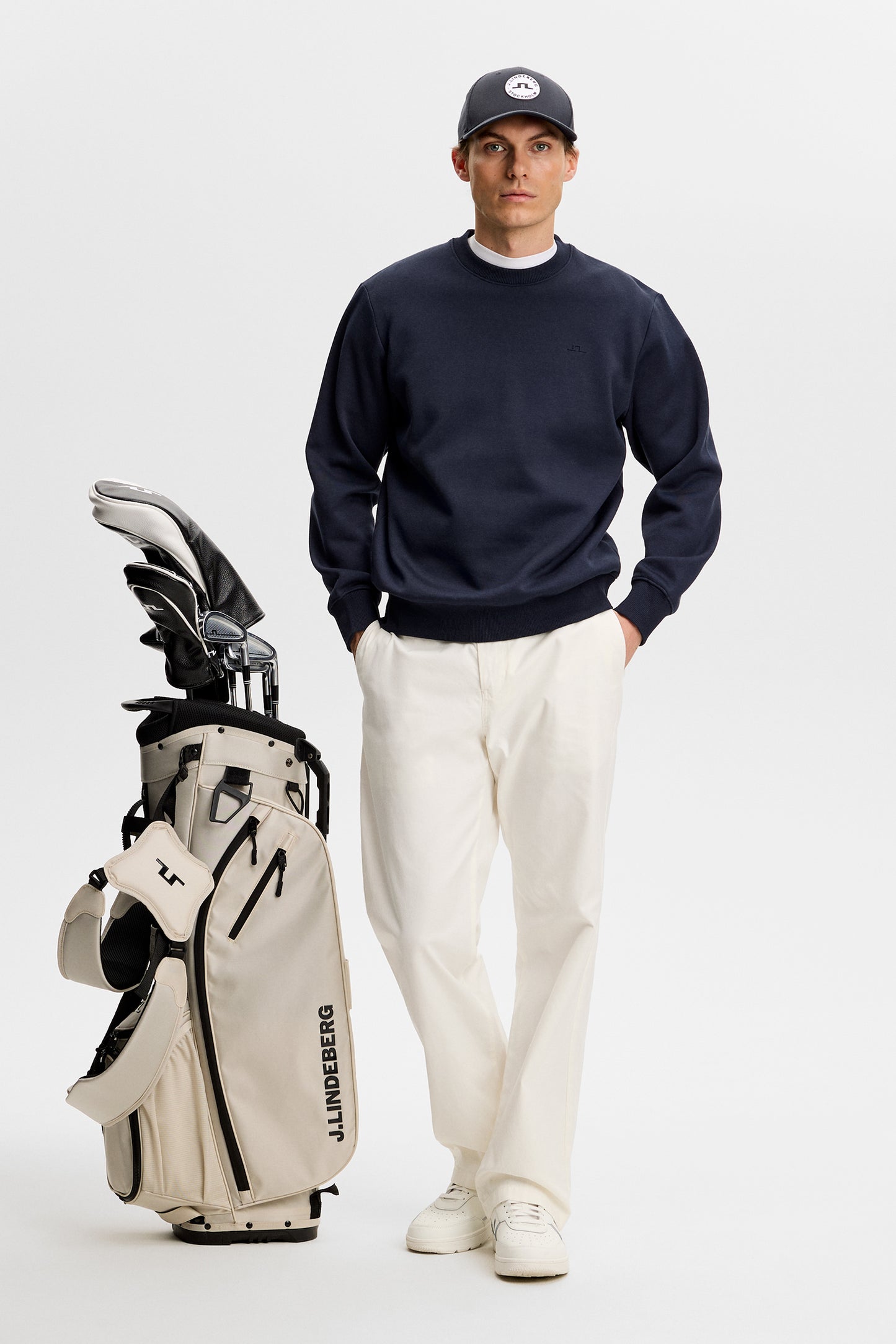 Alpha Crew Neck in JL Navy by J.Lindeberg