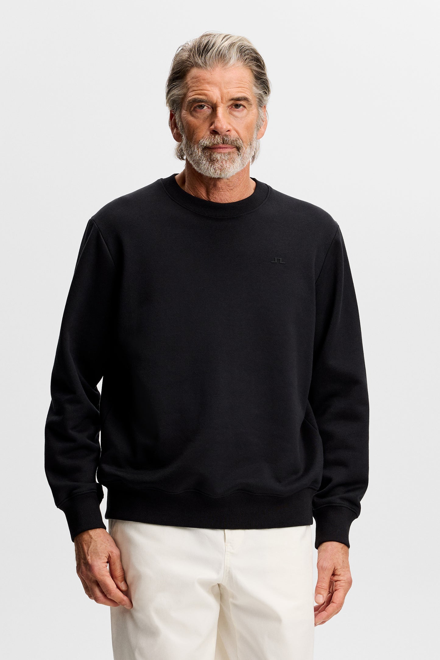 Alpha Crew Neck in Black by J.Lindeberg