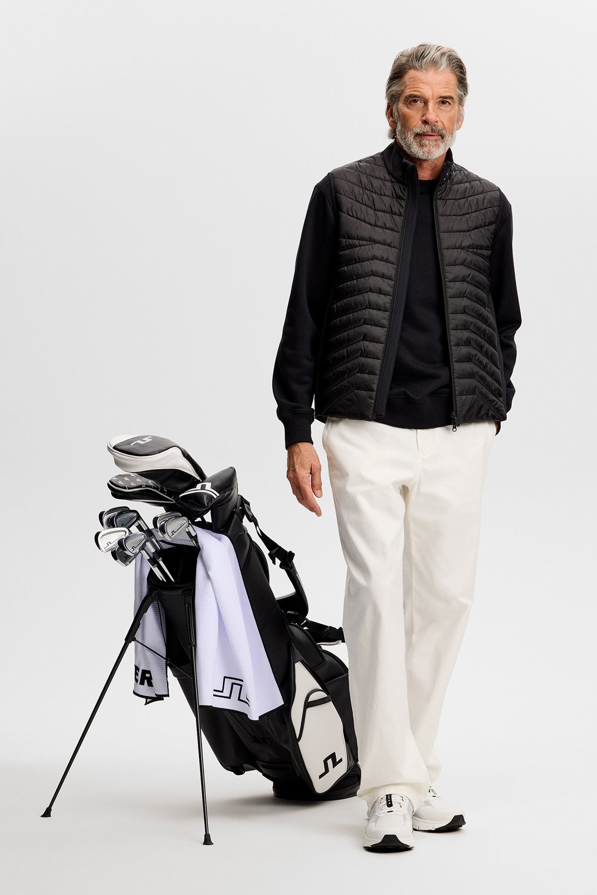 Alpha Crew Neck in Black by J.Lindeberg