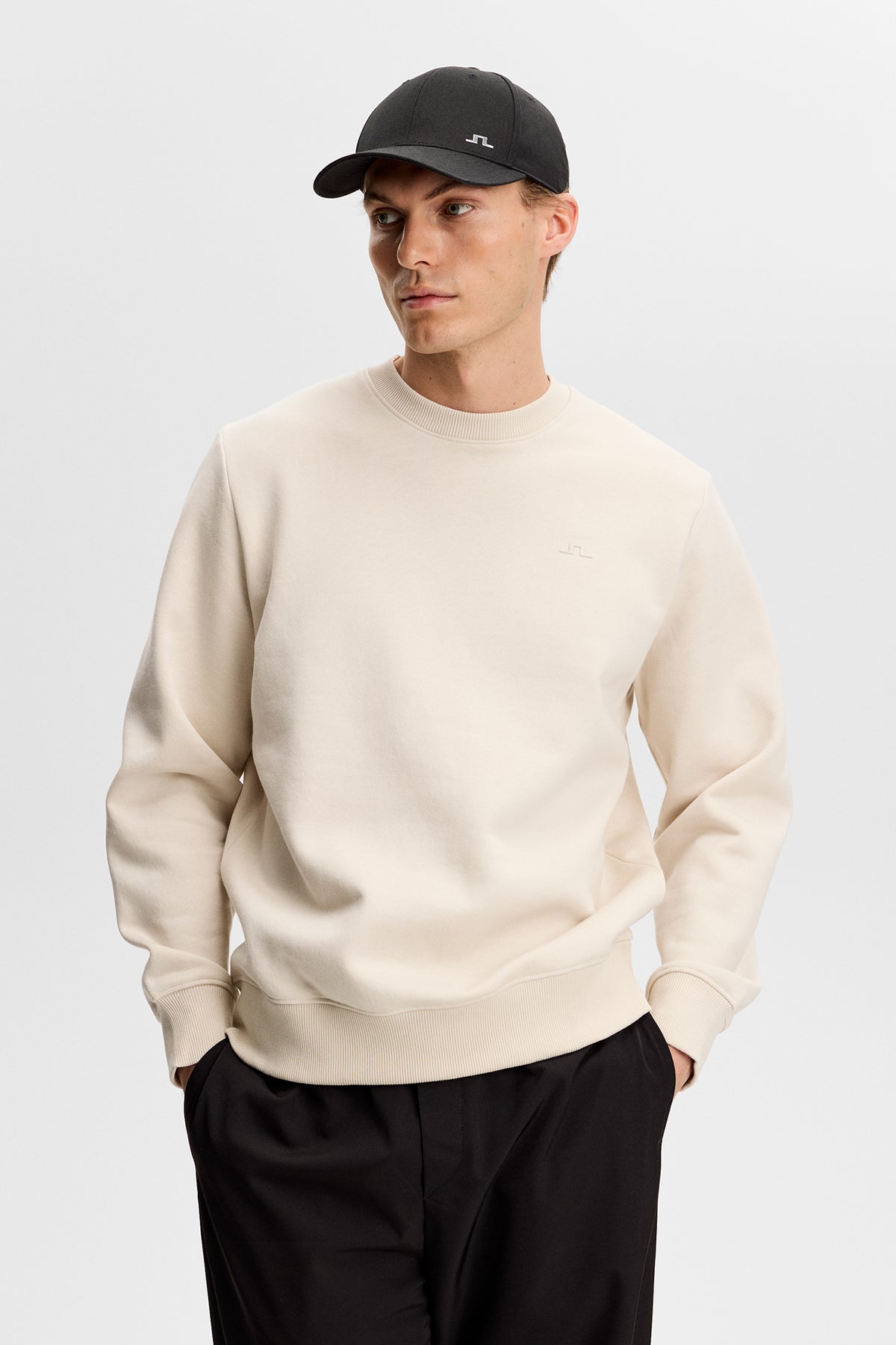 Alpha Crew Neck in Moonbeam by J.Lindeberg