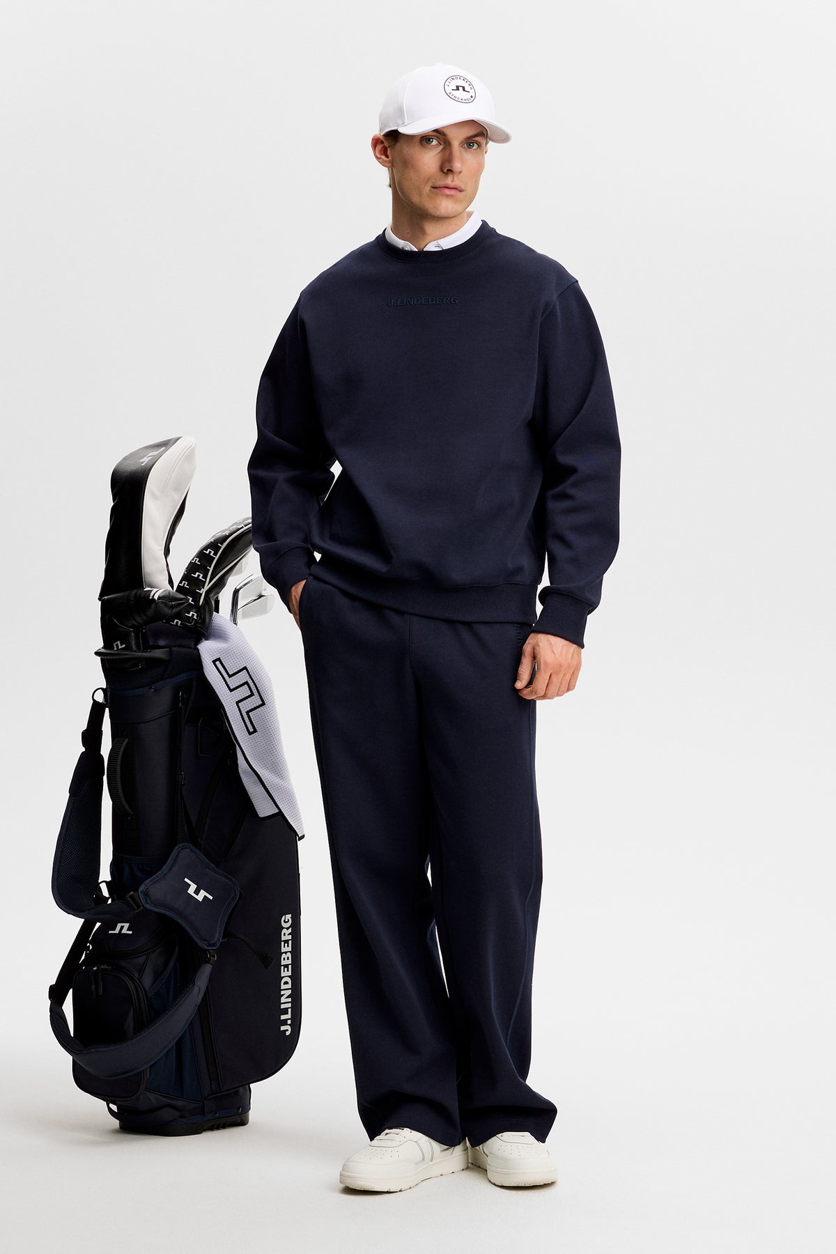 Club Crew Neck in JL Navy by J.Lindeberg