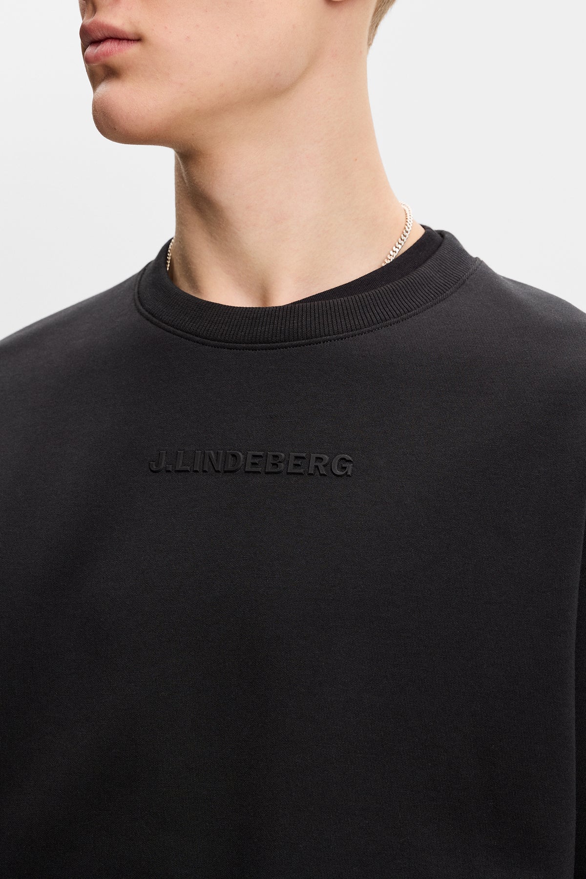 Club Crew Neck in Black by J.Lindeberg