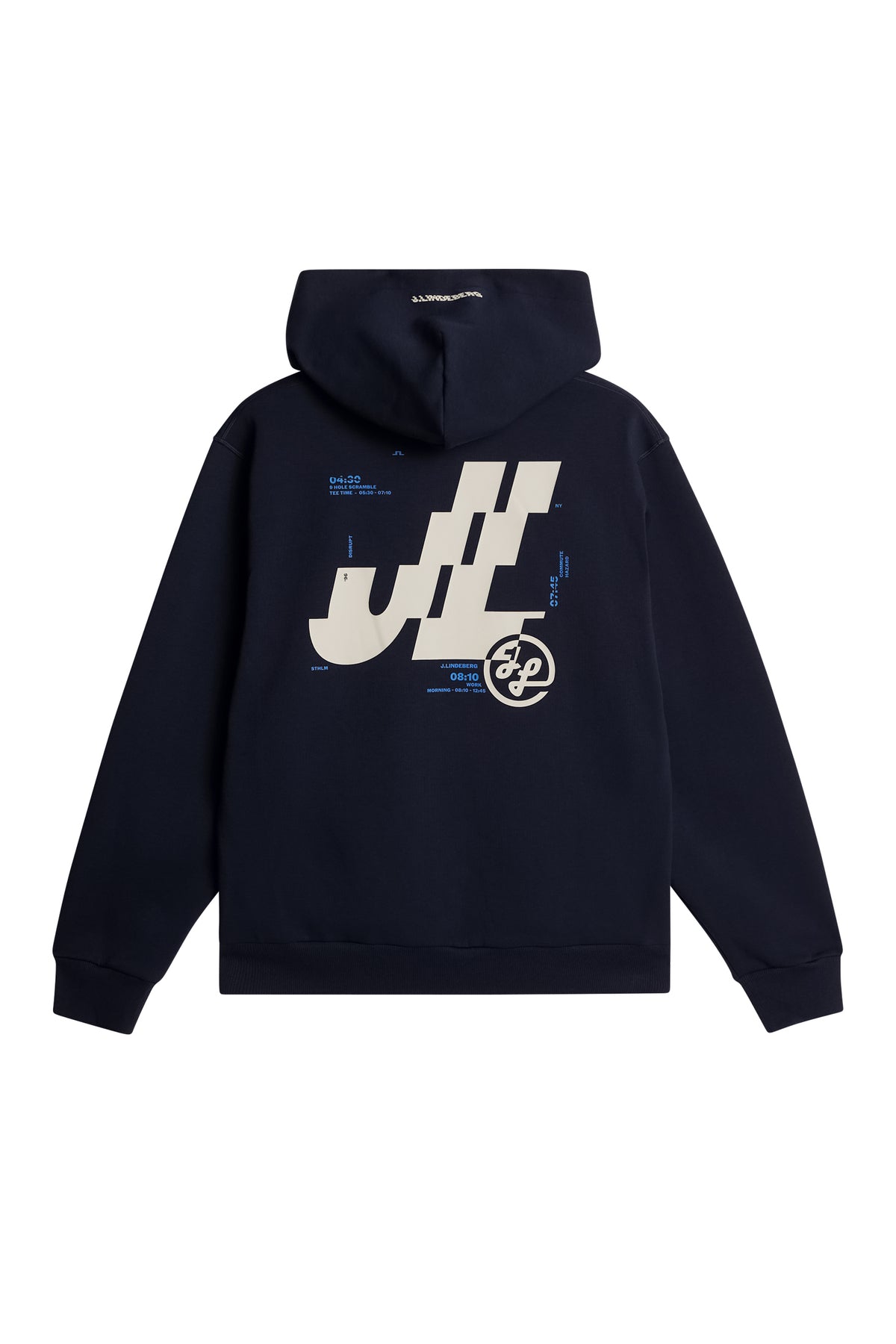Club Printed Hood in JL Navy by J.Lindeberg
