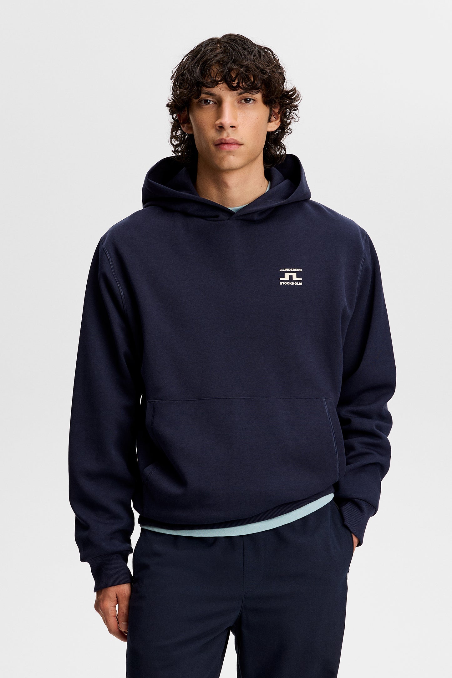 Club Printed Hood in JL Navy by J.Lindeberg