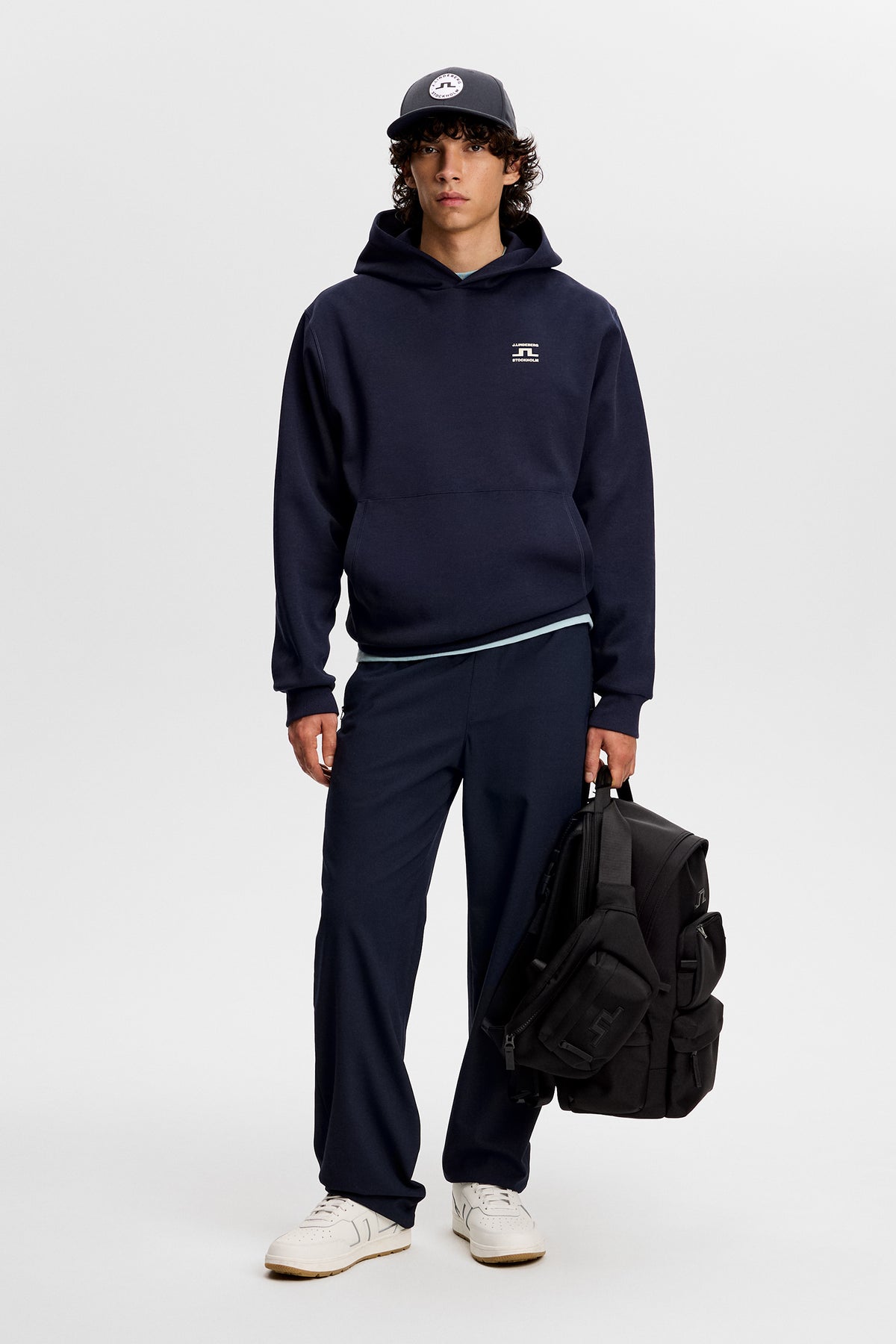 Club Printed Hood in JL Navy by J.Lindeberg