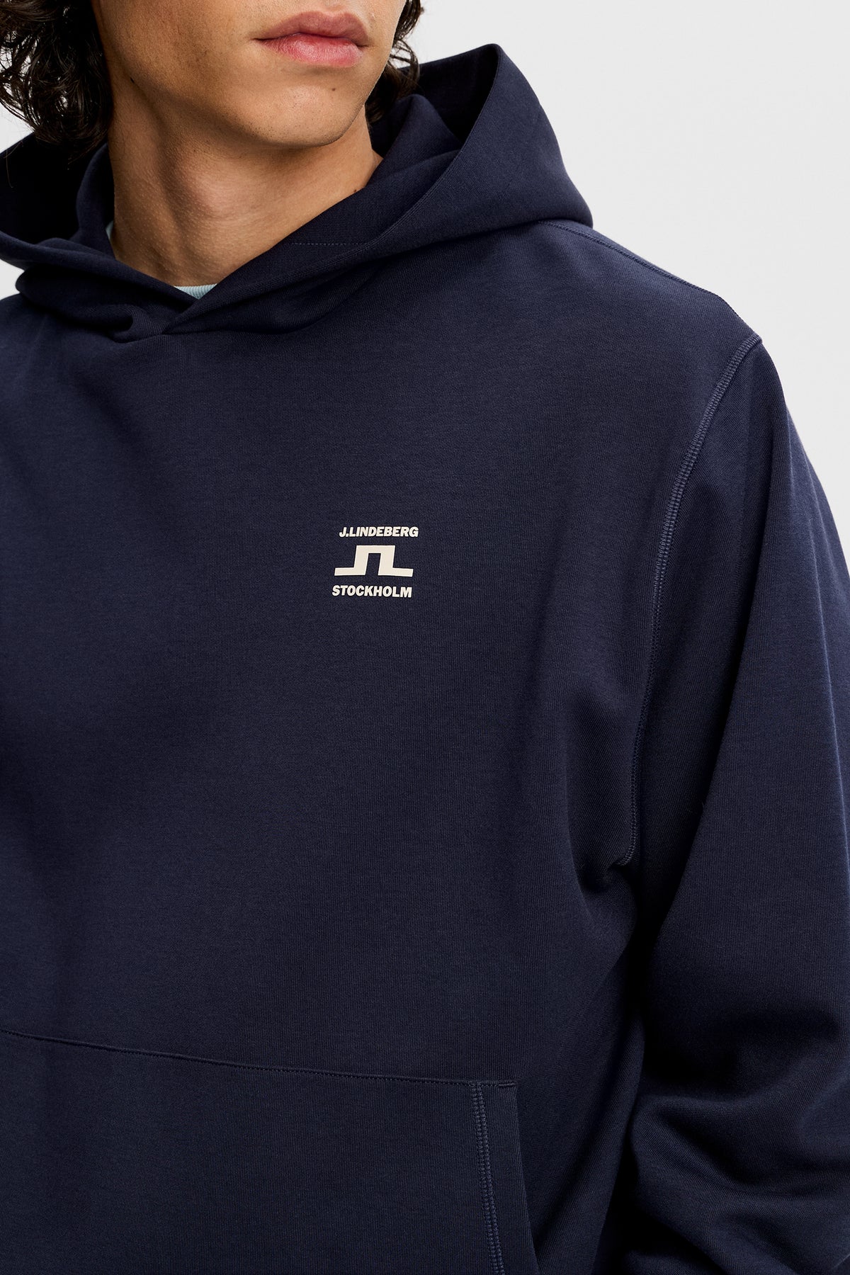 Club Printed Hood in JL Navy by J.Lindeberg