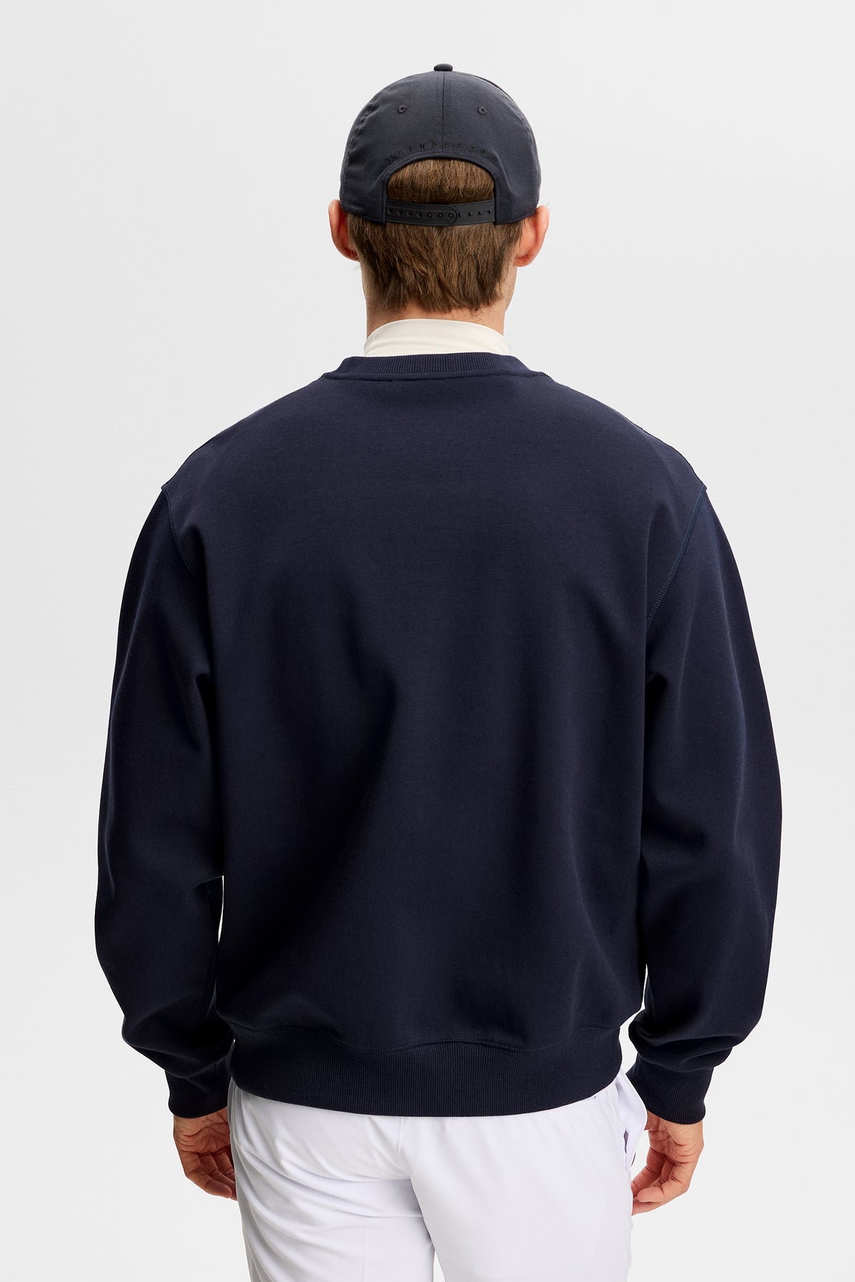 Club Printed  Crew Neck in JL Navy by J.Lindeberg