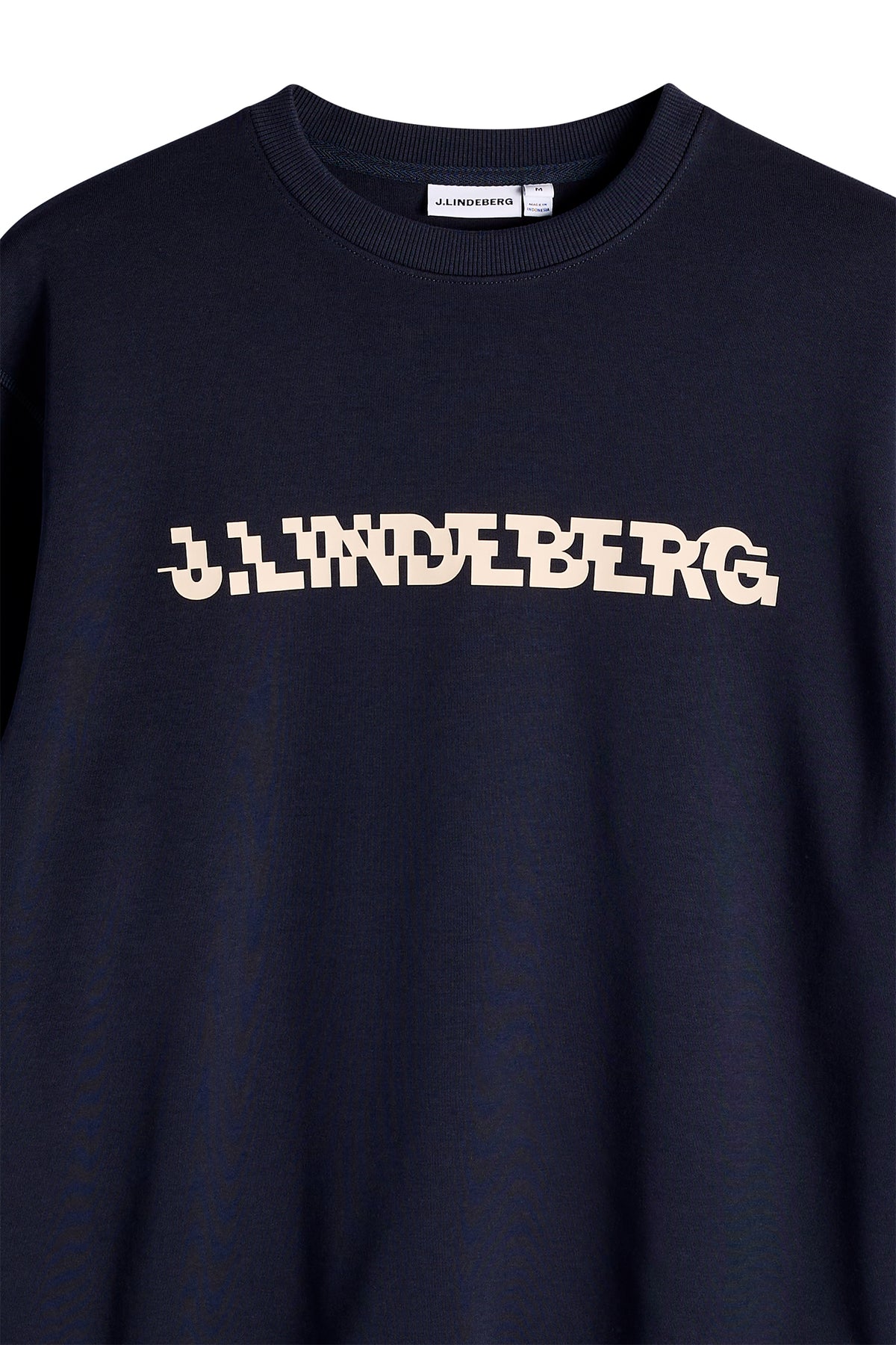 Club Printed  Crew Neck in JL Navy by J.Lindeberg