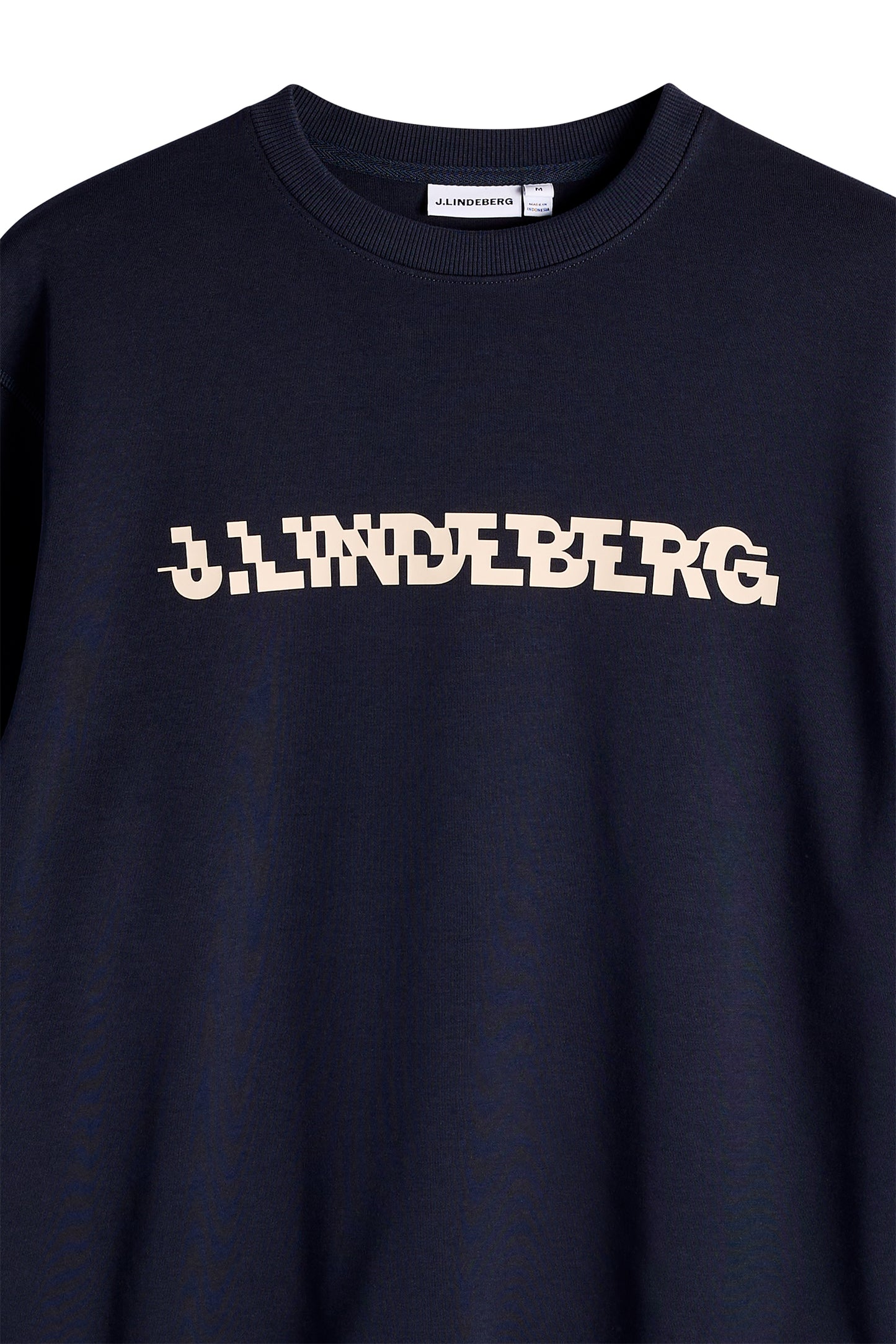 Club Printed  Crew Neck in JL Navy by J.Lindeberg
