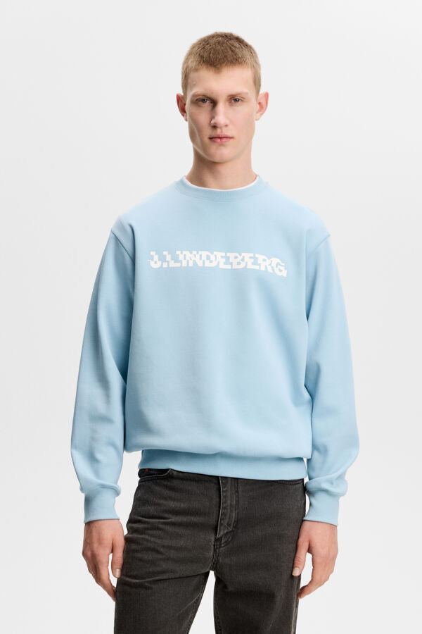 Club Printed  Crew Neck / Forget-Me-Not