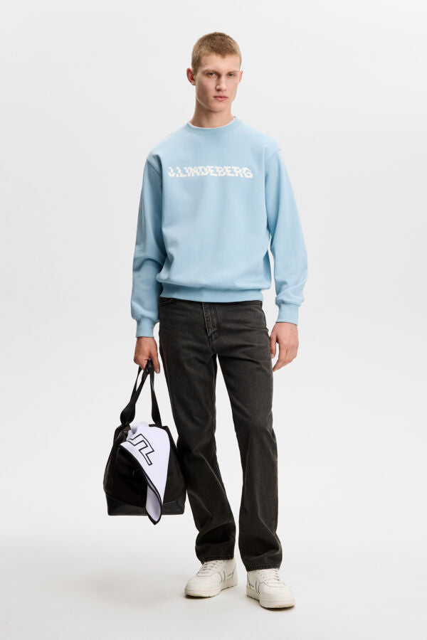 Club Printed  Crew Neck / Forget-Me-Not
