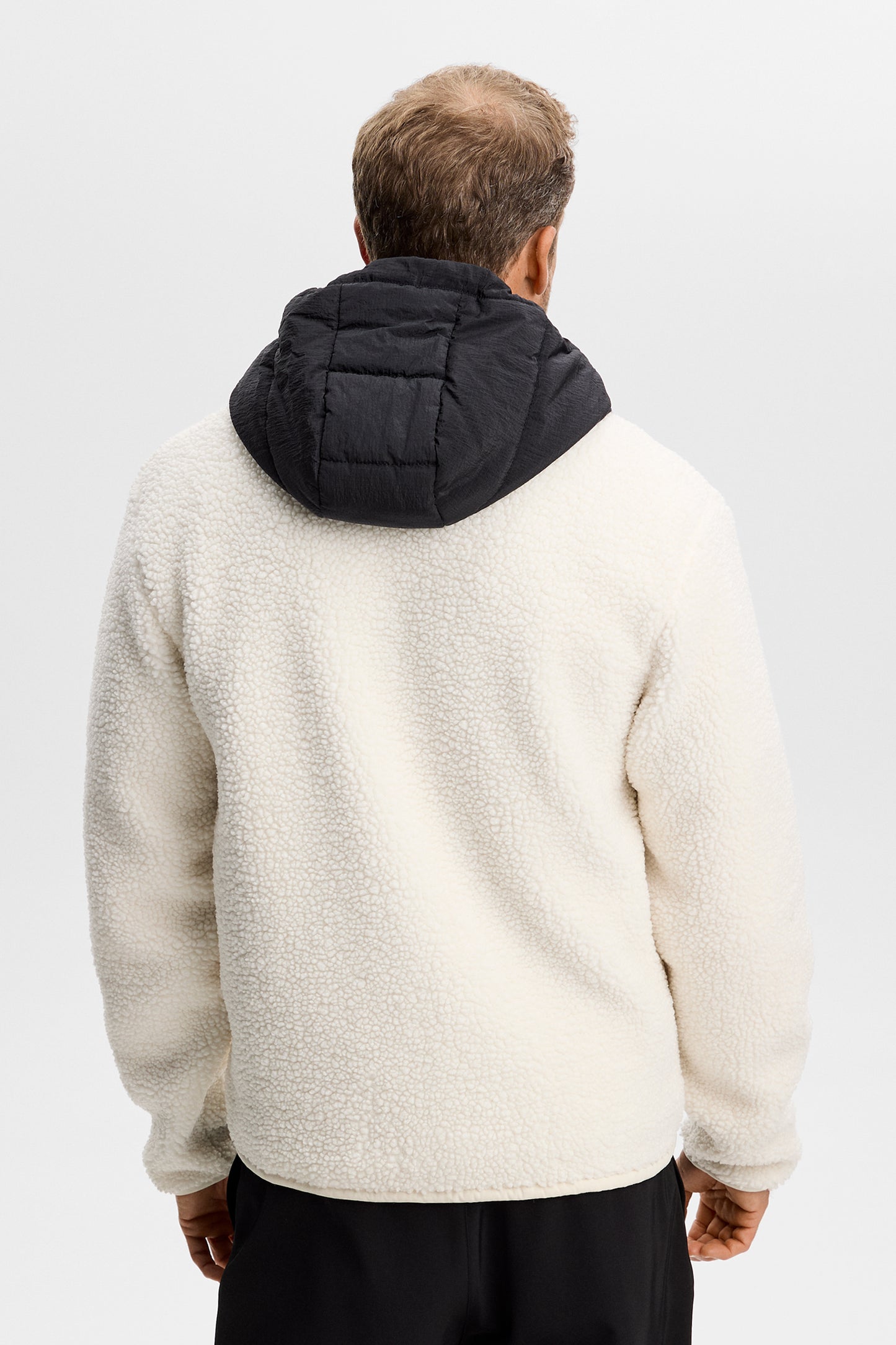Varek Hybrid Zip Hood in Tofu by J.Lindeberg