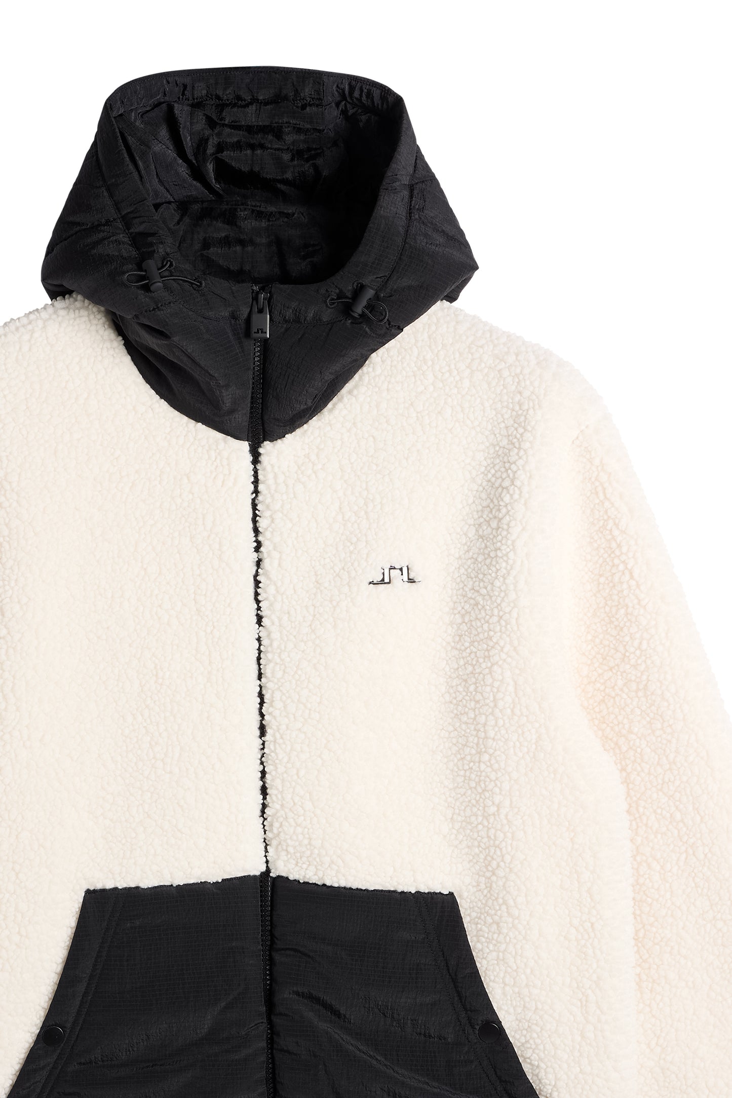Varek Hybrid Zip Hood in Tofu by J.Lindeberg