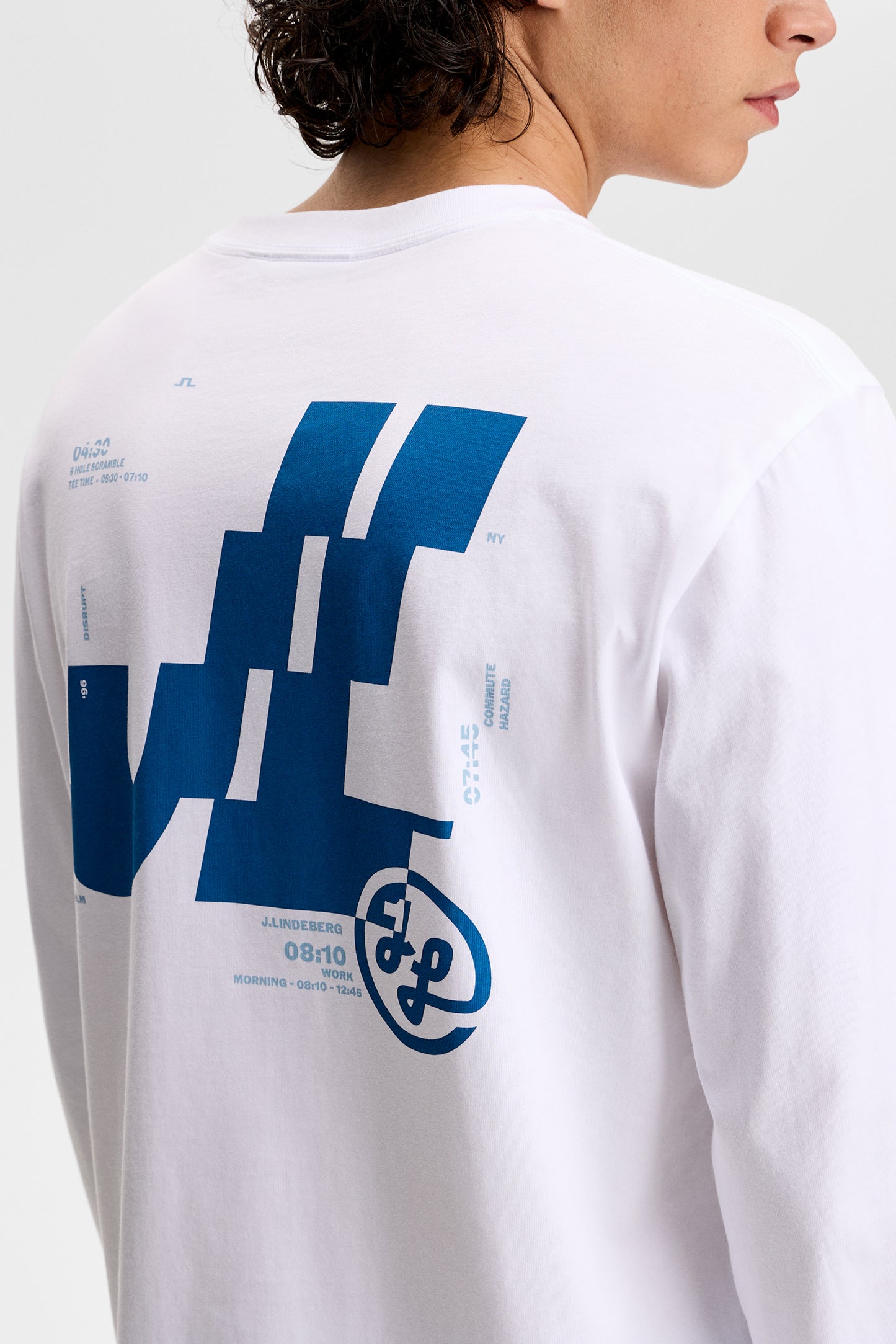 Parcie Longsleeve Tee in White by J.Lindeberg