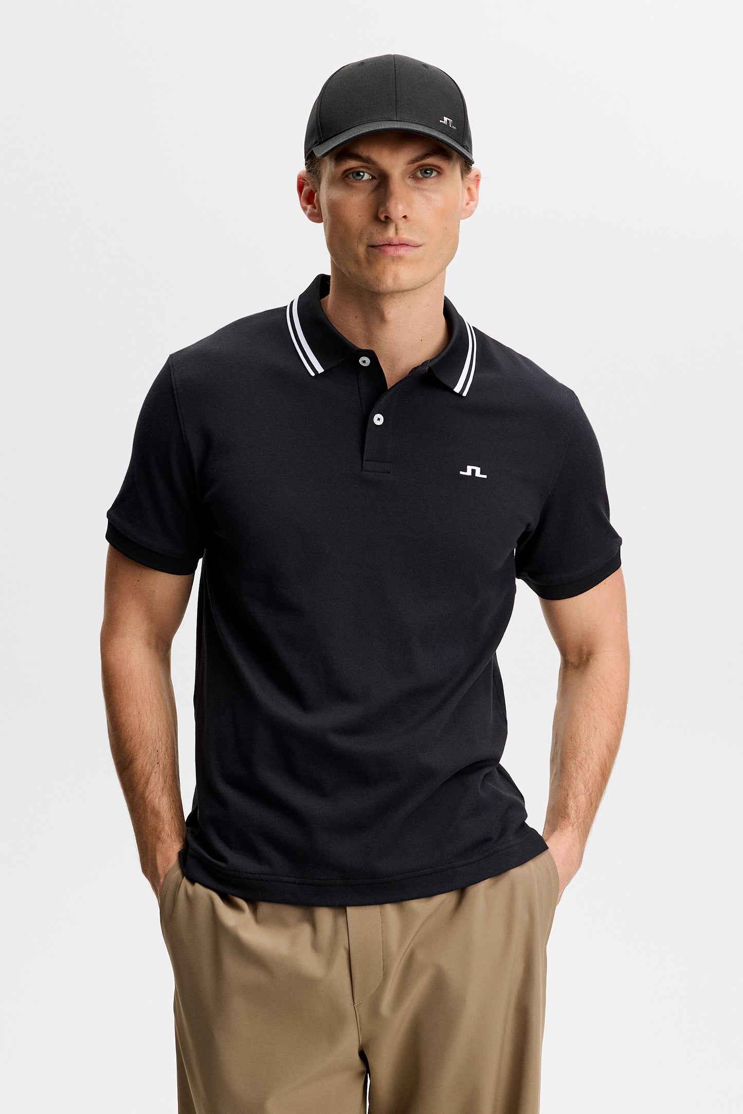 Joey Tipping Polo in Black by J.Lindeberg
