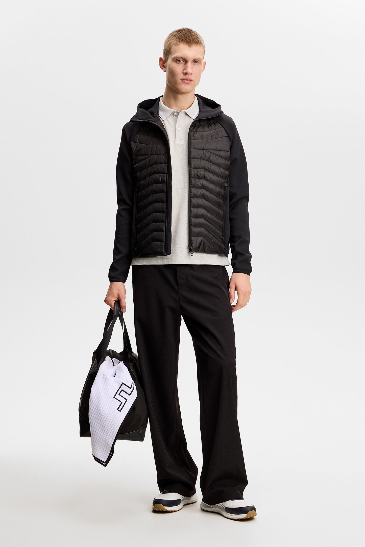 Joey Tipping Polo in Light Grey Melange by J.Lindeberg