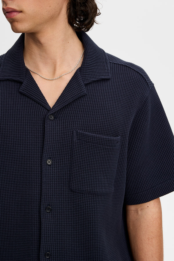 Theron Waffle Shirt / JL Navy