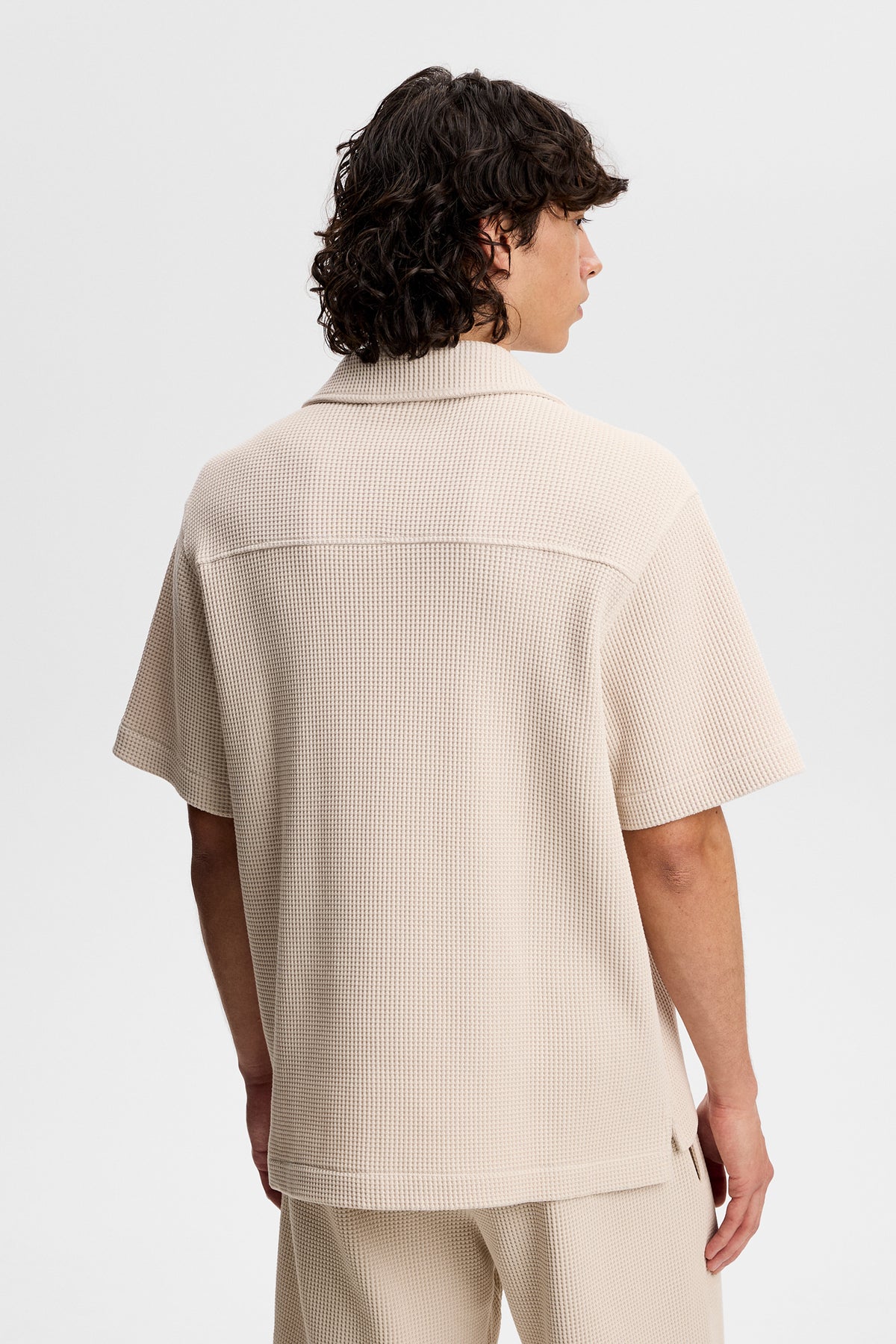Theron Waffle Shirt in Moonbeam by J.Lindeberg