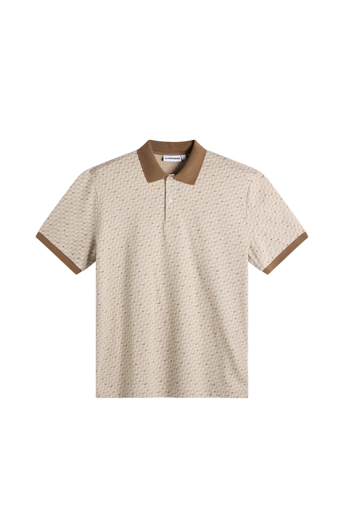 Devon Jacquard Polo in Bias Bridge Micro Moon Brindle by J.Lindeberg