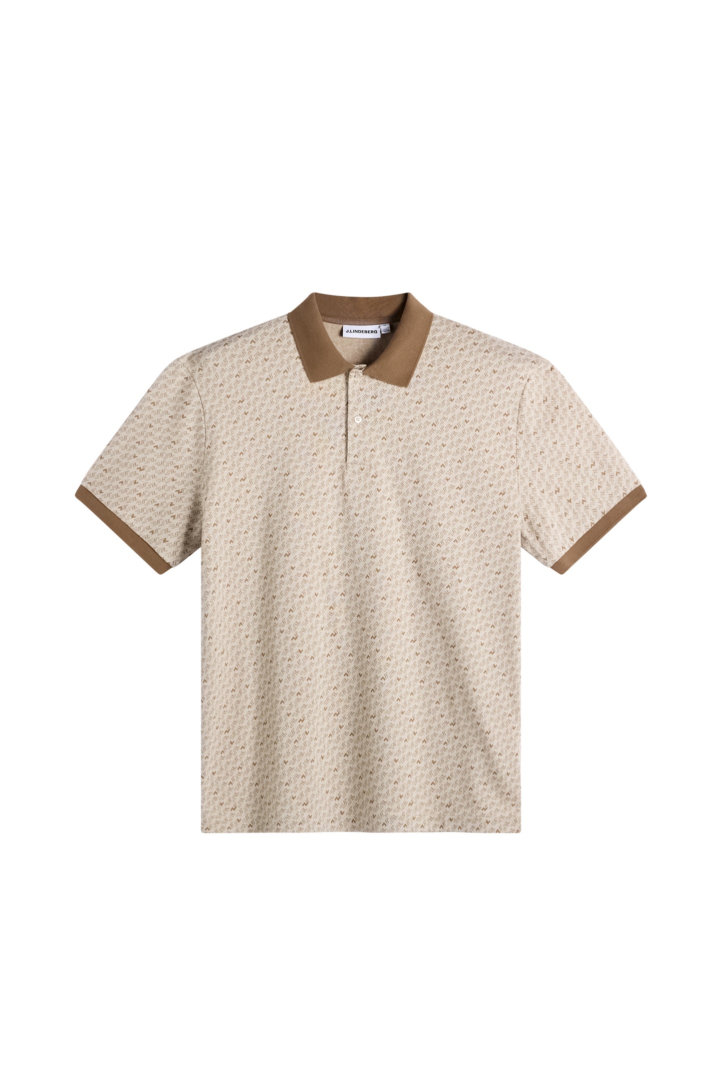Devon Jacquard Polo in Bias Bridge Micro Moon Brindle by J.Lindeberg