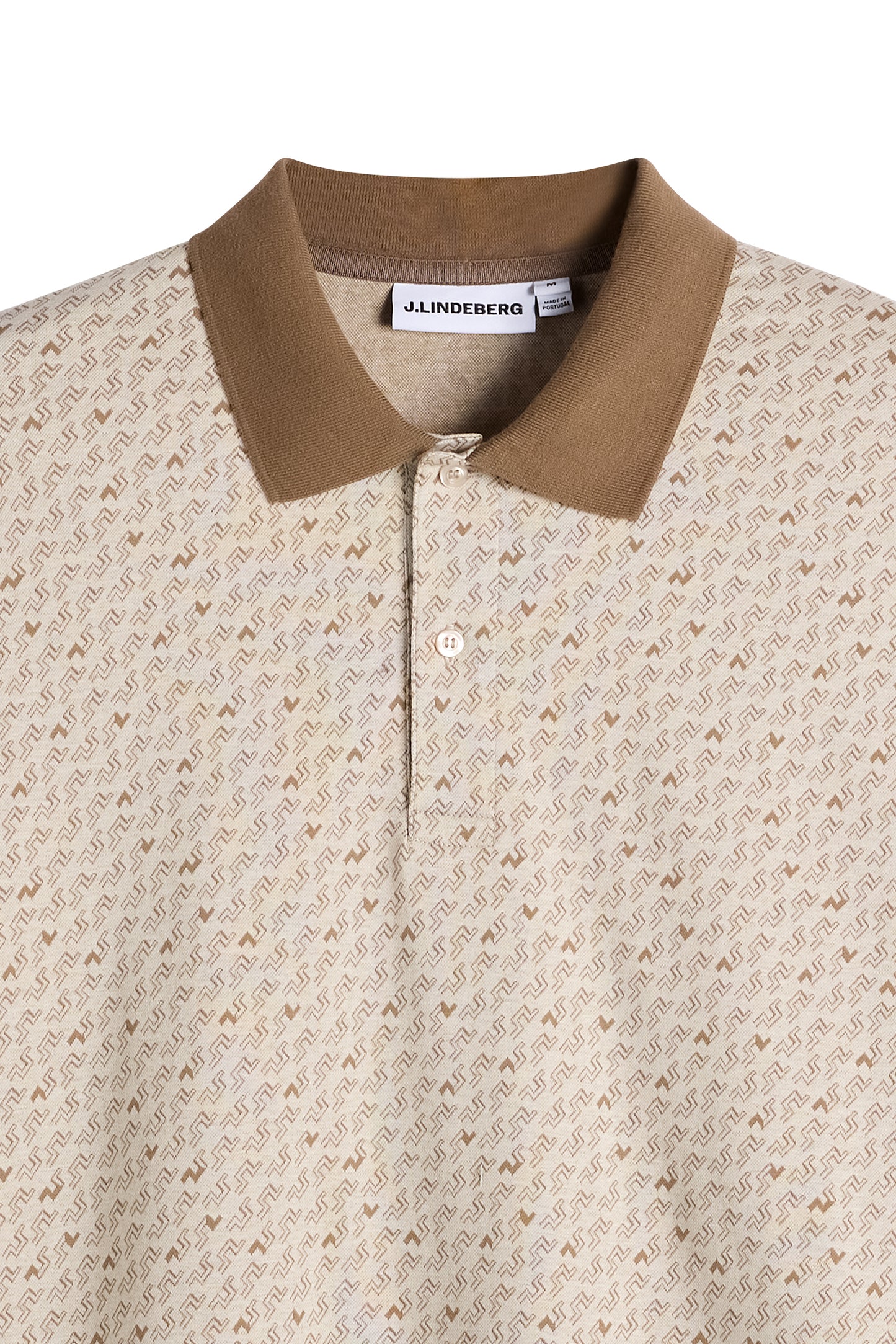 Devon Jacquard Polo in Bias Bridge Micro Moon Brindle by J.Lindeberg