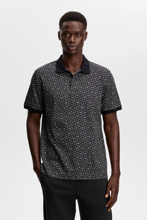 Devon Jacquard Polo / BIAS BRIDGE MICRO BLACK WHITE
