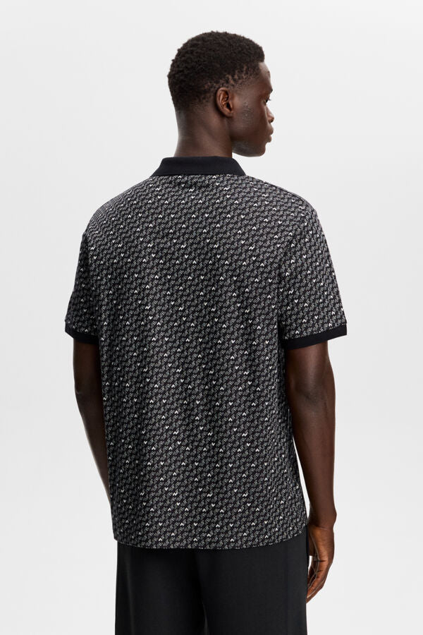 Devon Jacquard Polo / BIAS BRIDGE MICRO BLACK WHITE