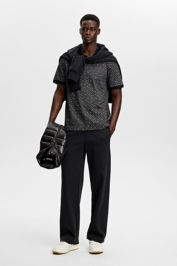 Devon Jacquard Polo / BIAS BRIDGE MICRO BLACK WHITE