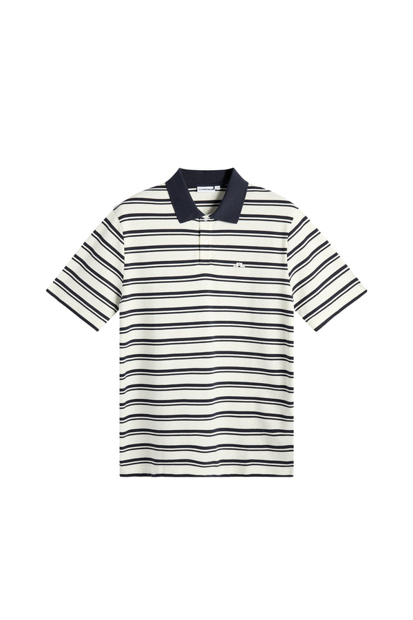 Trond Striped Polo Pique / JL Navy