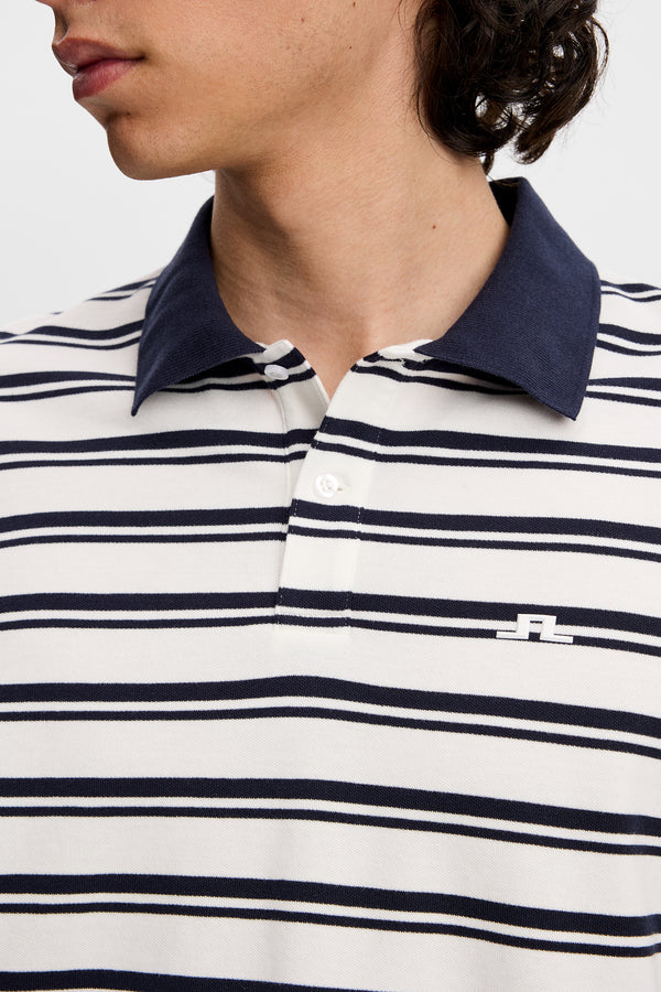 Trond Striped Polo Pique / JL Navy