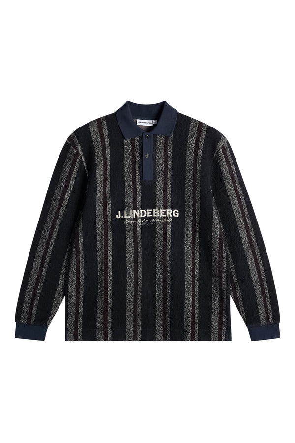 Bergman Jacquard Oversize Polo / Garrett Polo Stripe Navy
