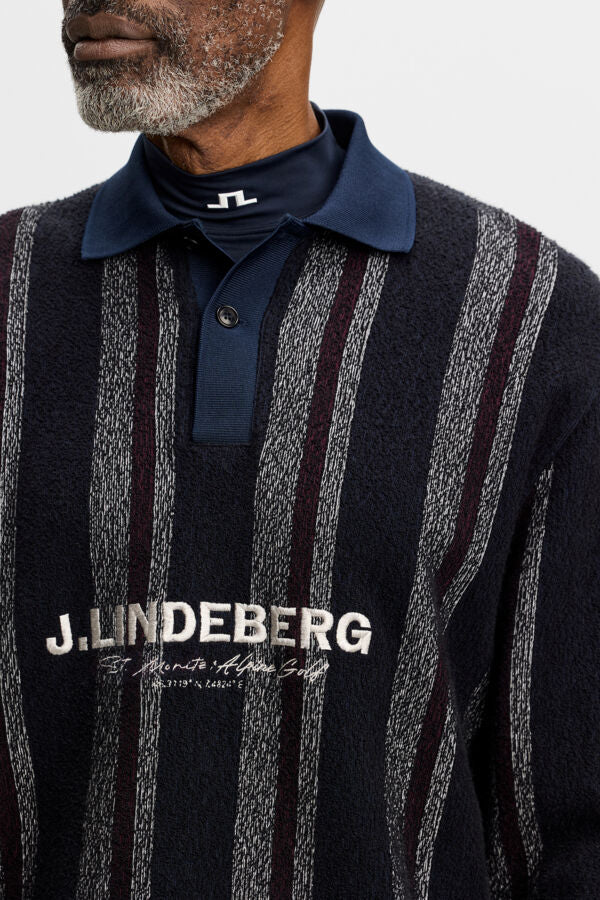 Bergman Jacquard Oversize Polo / Garrett Polo Stripe Navy