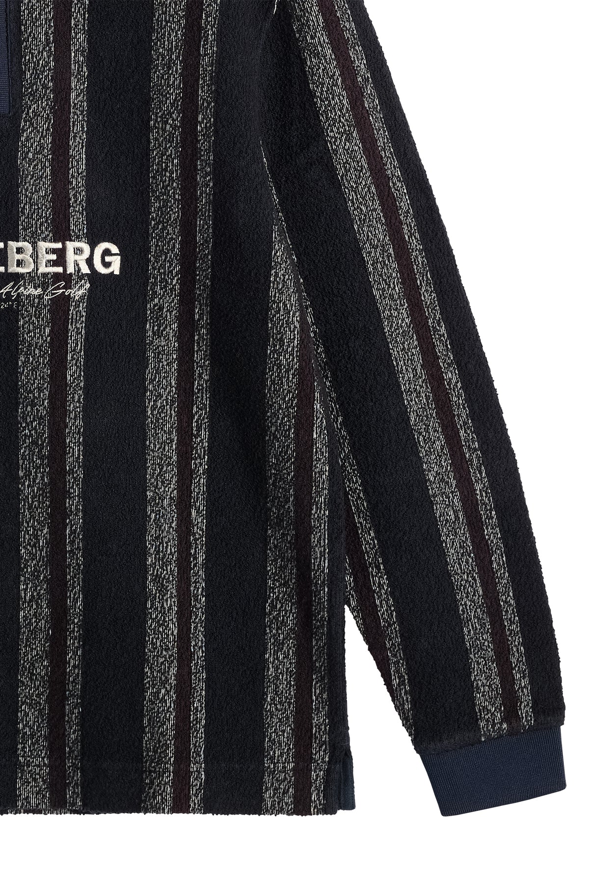 Bergman Jacquard Oversize Polo in Garrett Polo Stripe Navy by J.Lindeberg