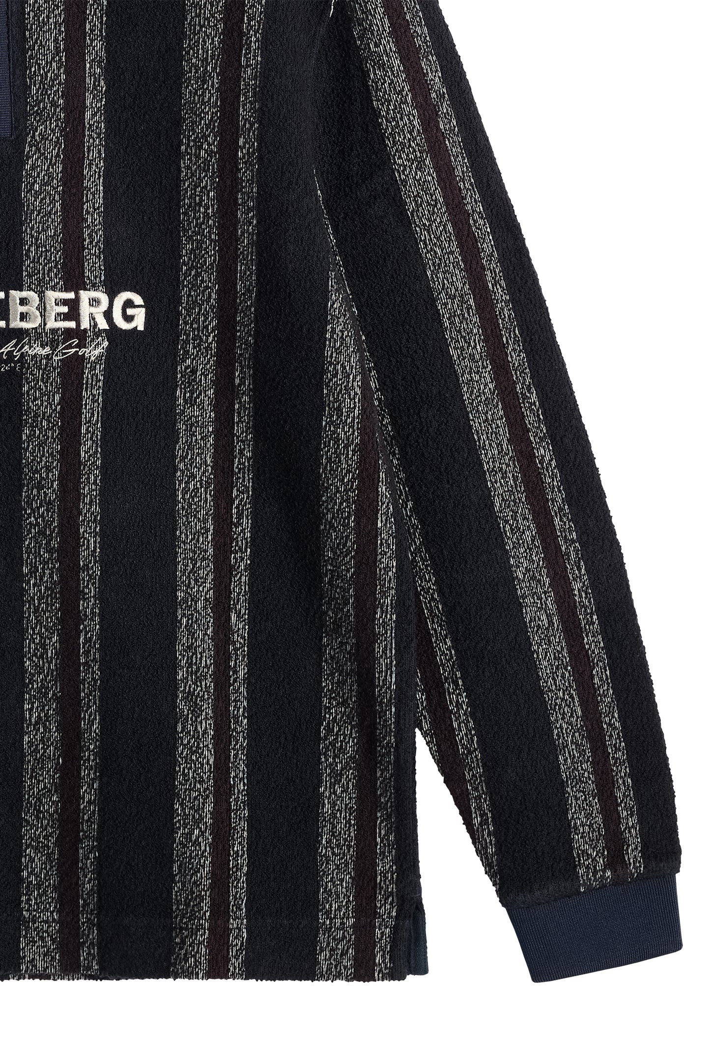 Bergman Jacquard Oversize Polo in Garrett Polo Stripe Navy by J.Lindeberg