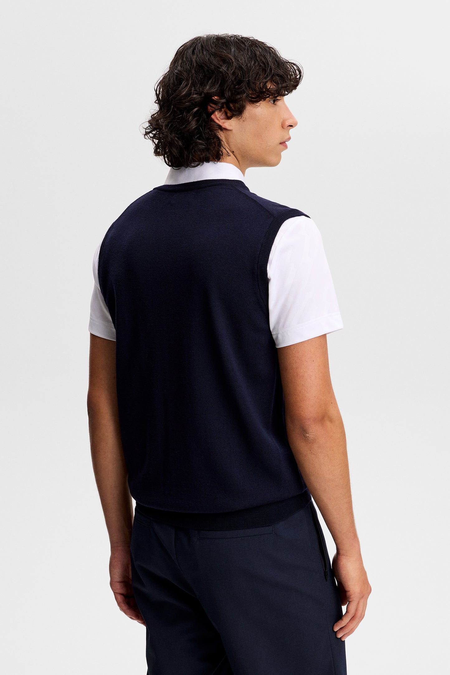 Liam Knitted Vest in JL Navy by J.Lindeberg