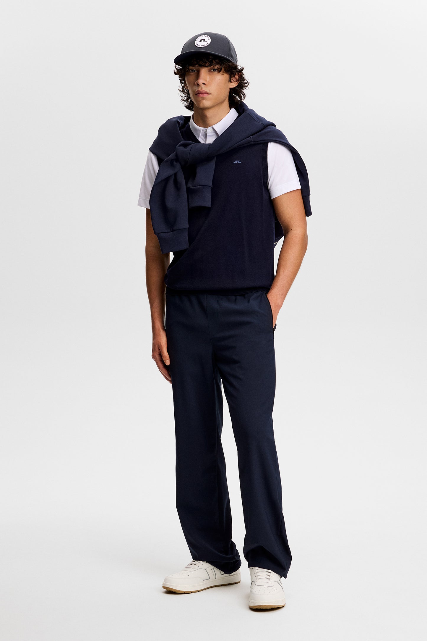 Liam Knitted Vest in JL Navy by J.Lindeberg