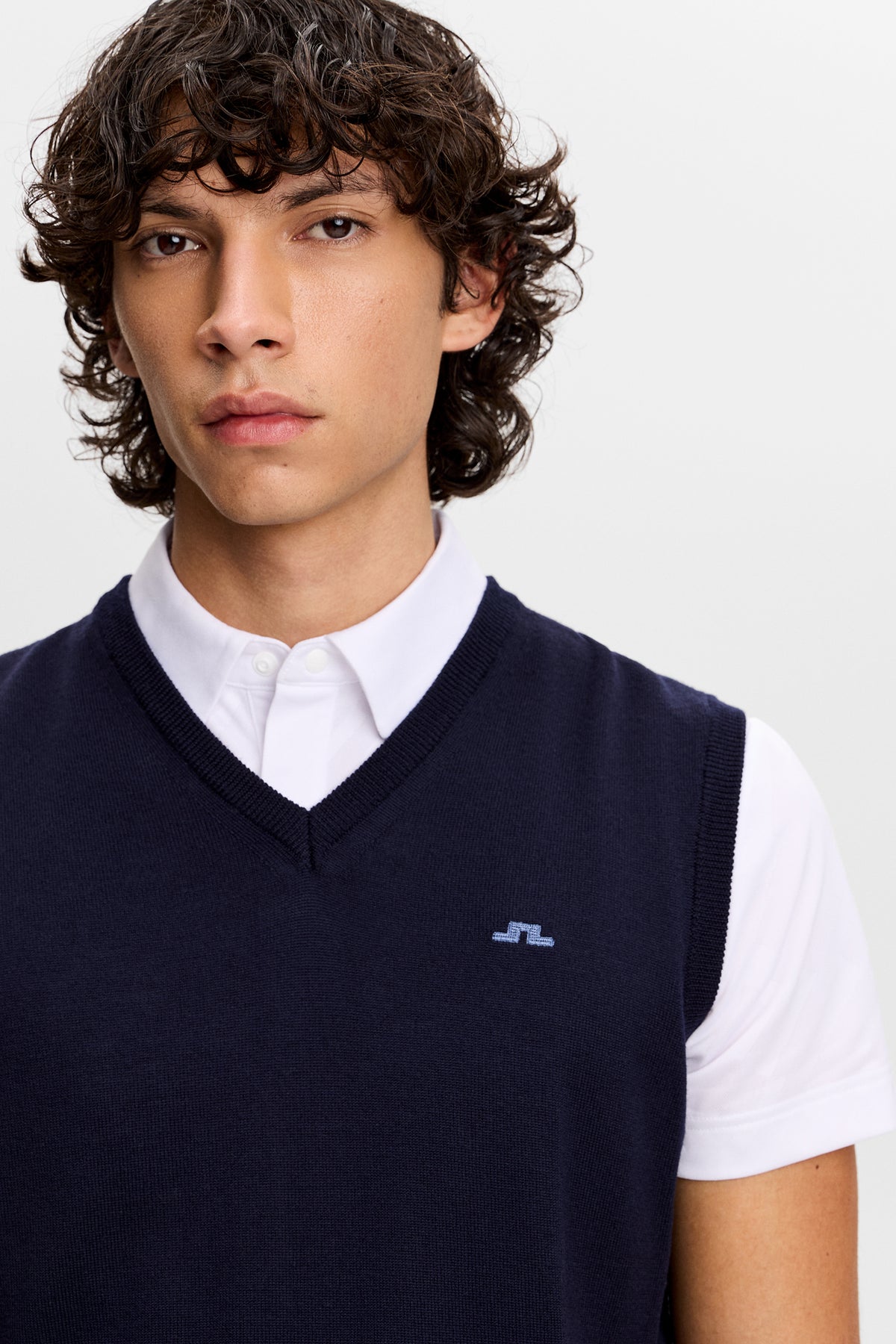 Liam Knitted Vest in JL Navy by J.Lindeberg