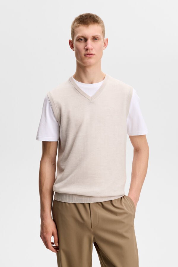 Liam Knitted Vest / Moonbeam Melange