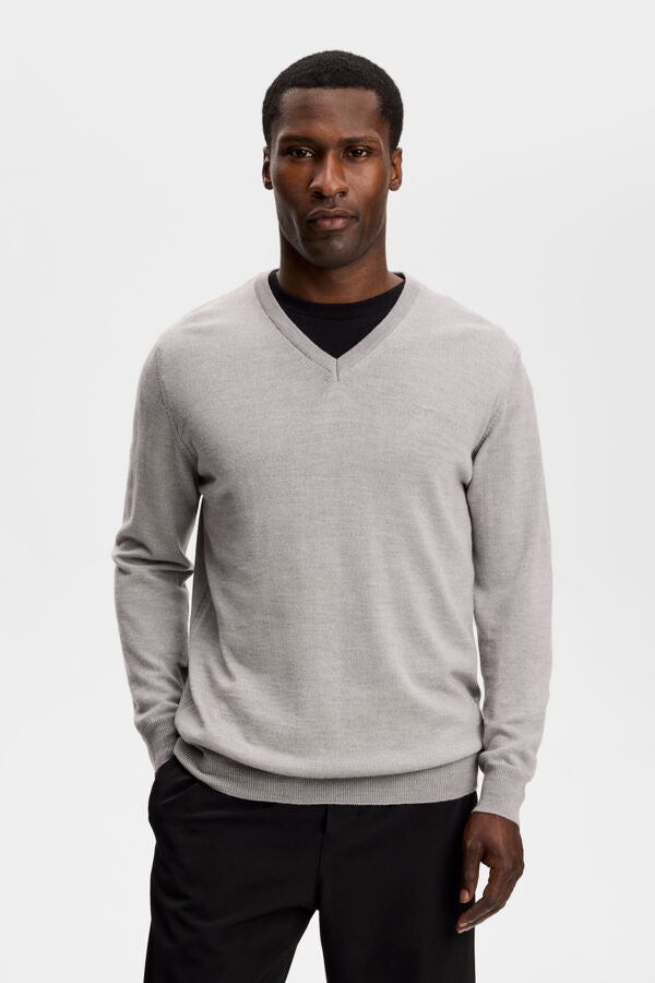 Lymann Knitted Sweater / Light Grey Melange