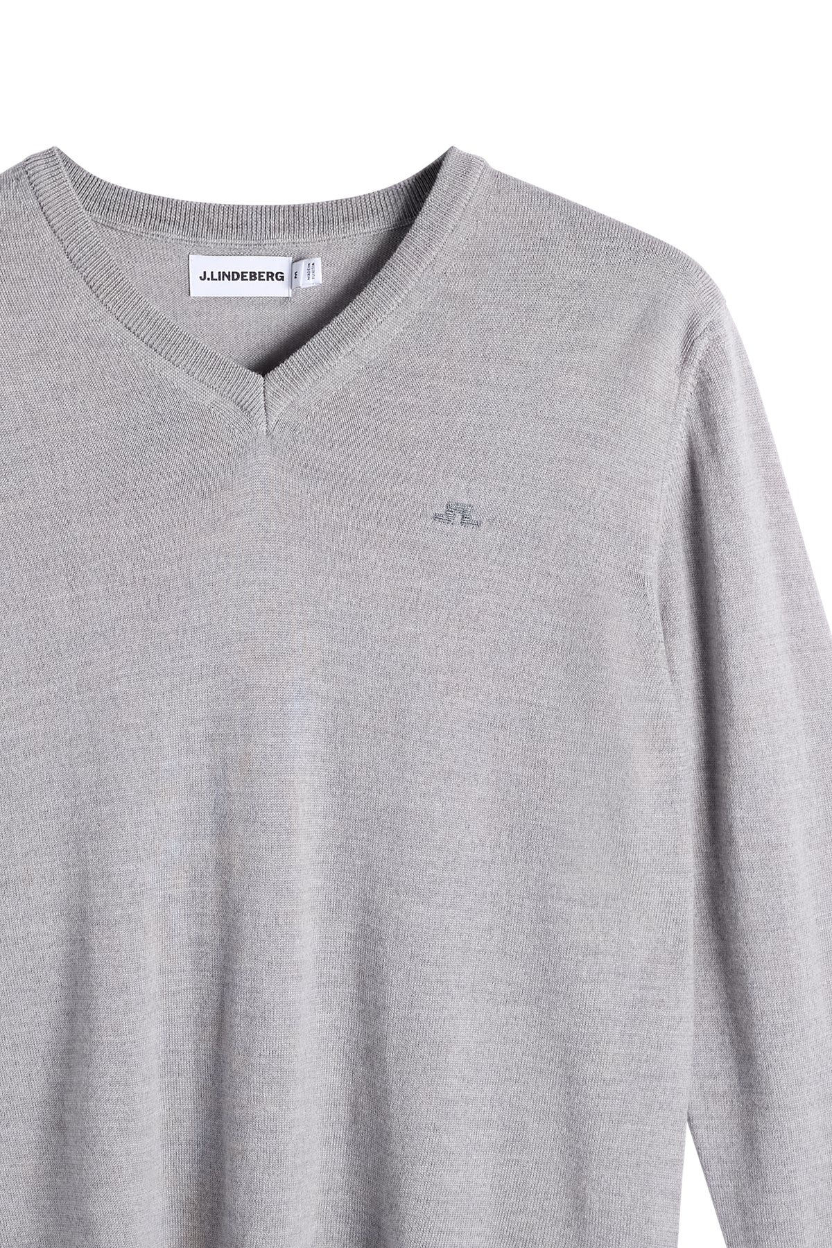 Lymann Knitted Sweater in Light Grey Melange by J.Lindeberg
