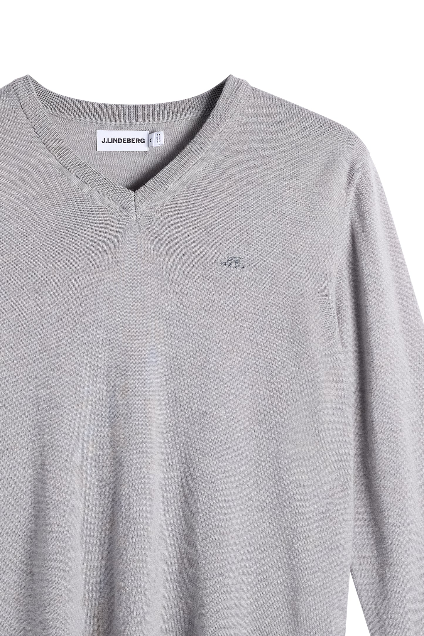 Lymann Knitted Sweater in Light Grey Melange by J.Lindeberg