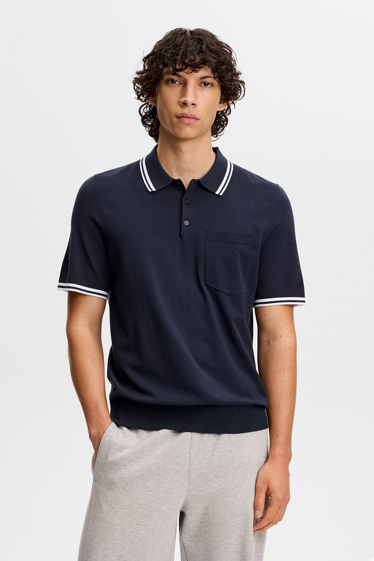 Ramon Knit SS Polo in JL Navy by J.Lindeberg