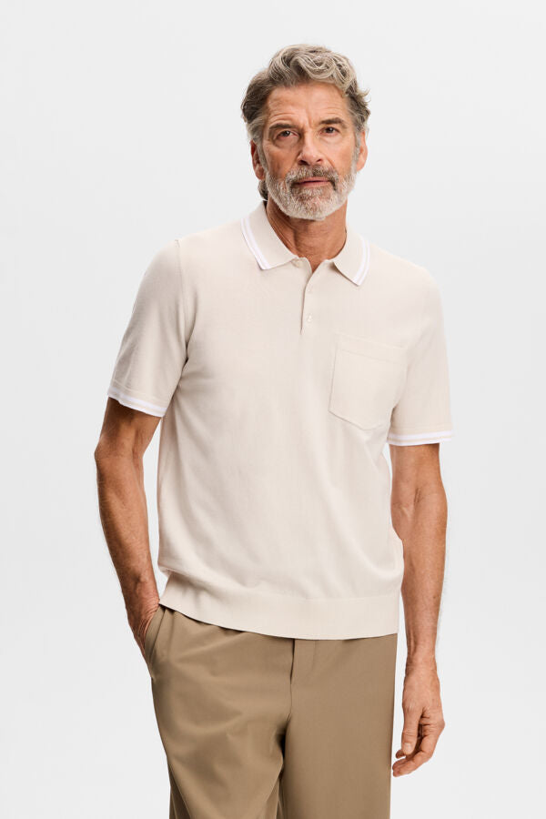 Ramon Knit SS Polo / Moonbeam