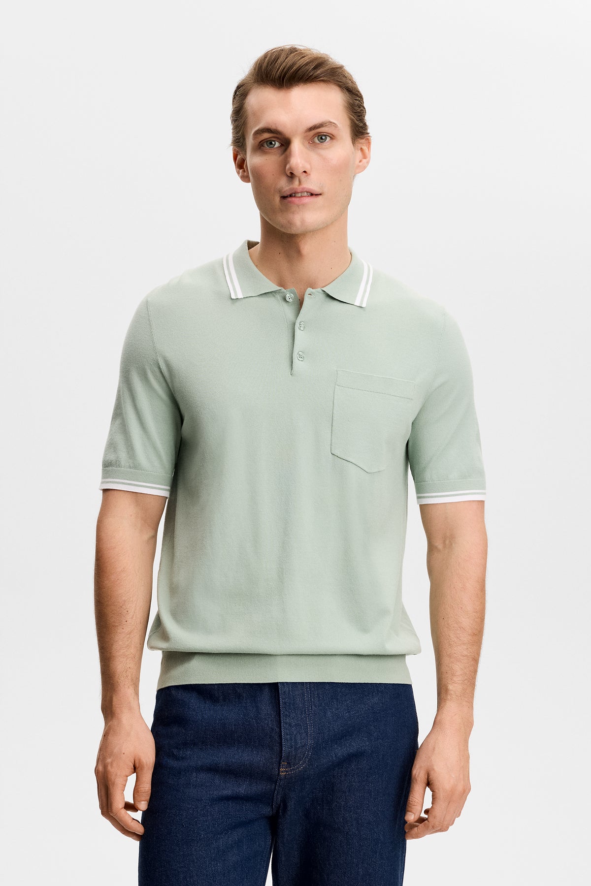 Ramon Knit SS Polo in Jadeite by J.Lindeberg