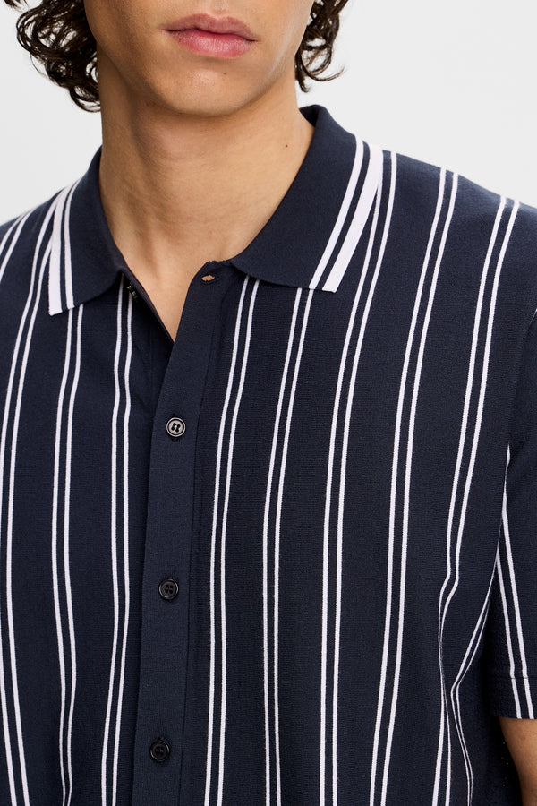 Rue Knit SS Shirt / JL Navy