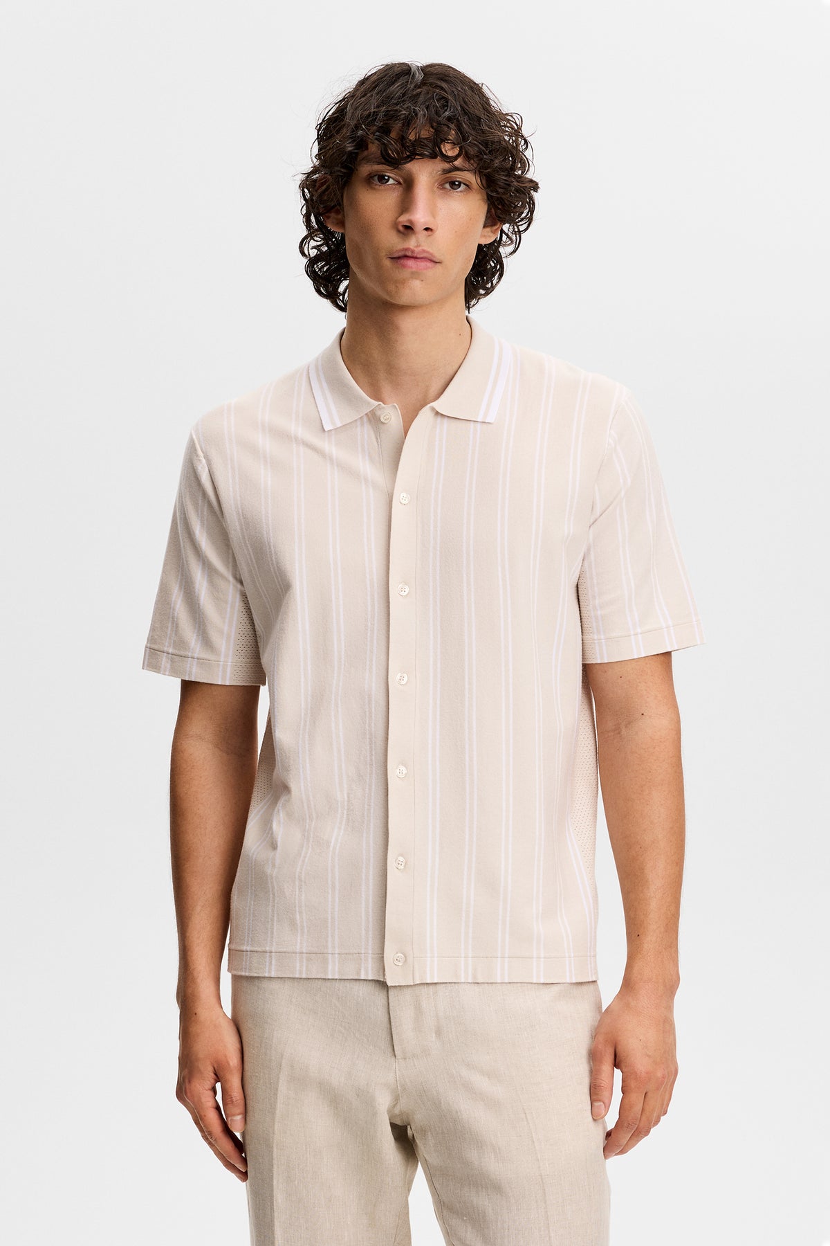 Rue Knit SS Shirt in Moonbeam by J.Lindeberg